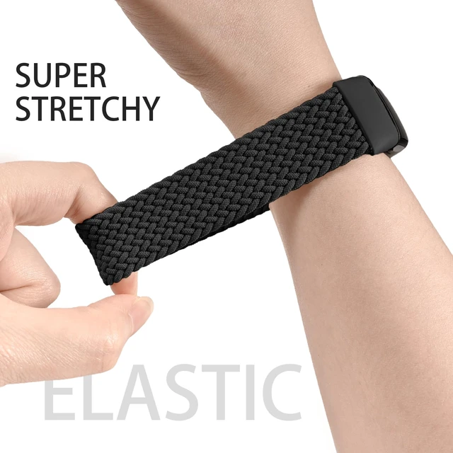 Alt view image 4 of 7 - Braided Solo Loop Bands Compatible with Fitbit Charge 6/Charge 5, 3 Pack Adjustable Stretchy Wristbands Soft Woven Nylon Replacement for Fitbit Charge 5/Charge 6 Tracker Smart Watch for Women Men