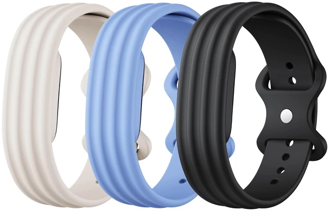 Main image of Active Bands for Fitbit Air, 3 Pack, Large, Black+Blue+Starlight Workout-Friendly, Soft Silicone, Sport Strap, For Women Men