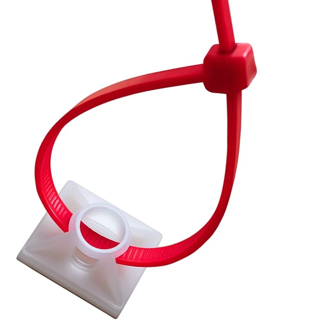 Alt view image 2 of 7 - White Adhesive Zip Tie Mounts 100 Pack, 3/4 Inch Mounting squares Self-Adhesive Cable Tie Mount Bases for Wire Bundling - UV Resistant Zip Tie Anchors, No Drilling Needed
