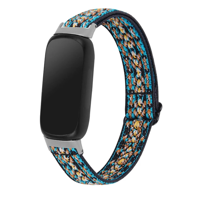 Alt view image 2 of 7 - 3 Pack Stretch Bands Compatible with Fitbit Inspire 3 Band Nylon Strap Floral Breathable Adjustable Stretchy Loop Wristband Intended for Fitbit Inspire 3 (3A)