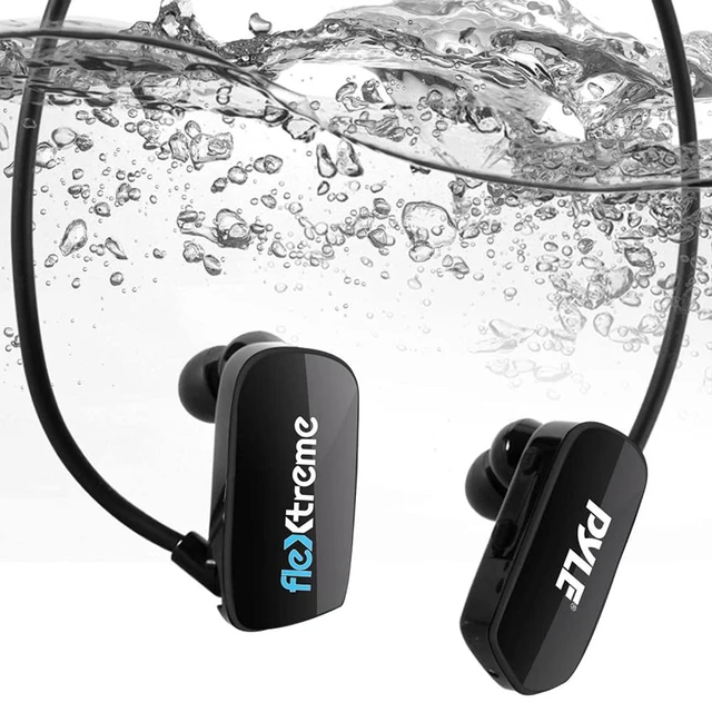 Alt view image 4 of 5 - MP3 Player Bluetooth Headphone - Waterproof Swim IPX8 Flexible Wrap-Around Style Headphones Built-in Rechargeable Battery Bluetooth w/ 8GB Flash Memory & Replacement Earbuds - PSWP28BK Black