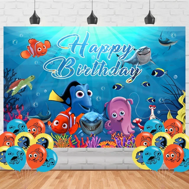 Main image of Finding Nemo Birthday Decorations,Finding Dory Backdrops for Party Decorations Supplies,Under Sea Happy Birthday Banner Backdrop for Party Supplies (5x3ft)