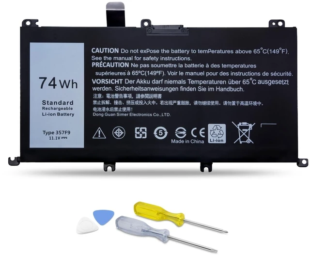 Main image of 74W 357F9 Battery for Laptop Dell Inspiron 15 7000 Gaming 7559 7566 7567 7557 i7559 Series 15 5000 5576 5577 Series P57F 71JF4 071JF4 P65F P65F001 0GFJ6 0357F9