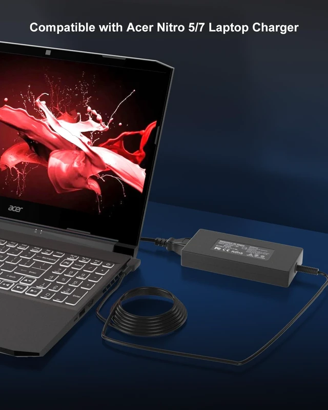 Alt view image 2 of 7 - 230W Charger Laptop Compatible with Acer Predator Helios 300 Compatible with Acer Nitro 5 7 V14 V15 V16 16S/Predator V17PH315-53 PH315-52 PH315-5 Gaming Adapter Supply Cord