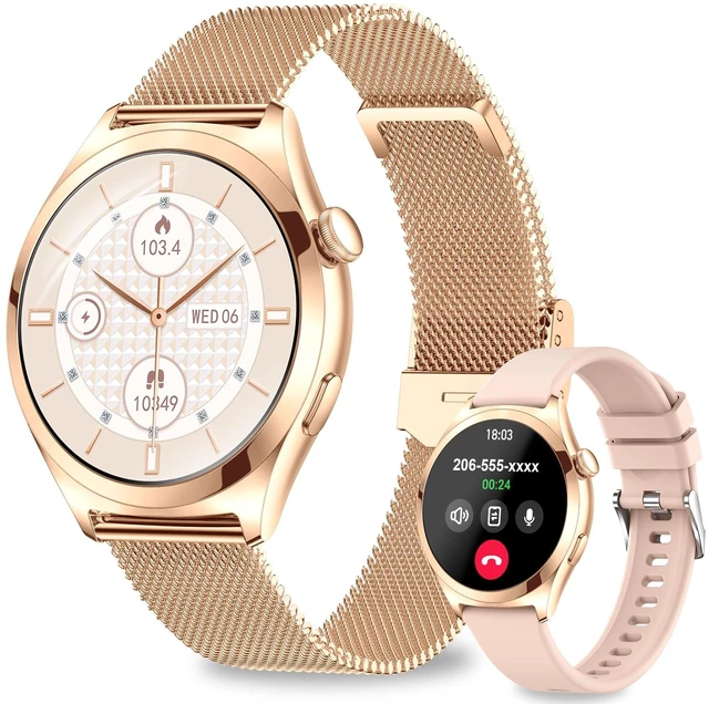 Main image of Smart Watches for Women, 1.27" TFT Touchscreen Smartwatch Answer/Make Call, Activity Fitness Trackers with 120+ Sports/HR/Sleep/SpO2 Monitor, IP68 Waterproof for Android iOS (Rose Gold)