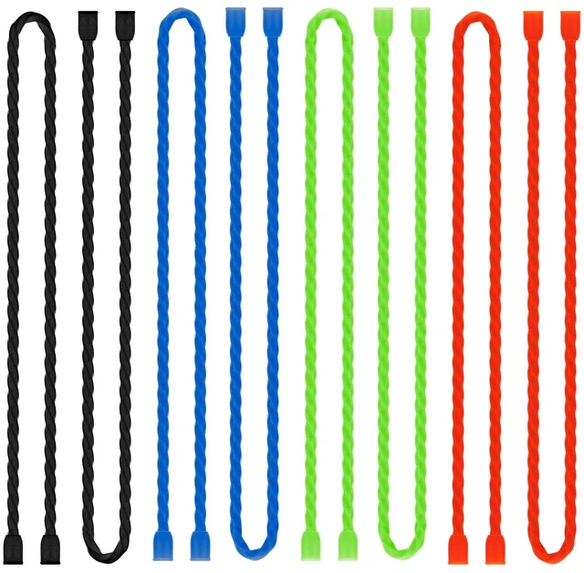 Main image of 8PCS Silicone Twist Ties 18-Inch Reusable Cable Ties Steel-Core Straps Organizer All Purpose Bendable Cord Tie for Indoor Outdoor Bundling Holding Securing and Wrapping Cables (4 Colors)