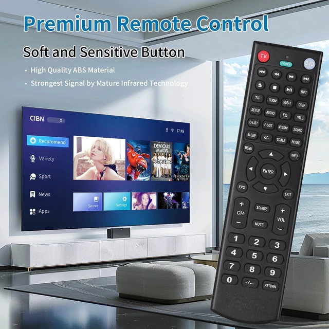 Alt view image 4 of 7 - Remote Control Rplacement fit for HITACHI LED LCD Smart TV