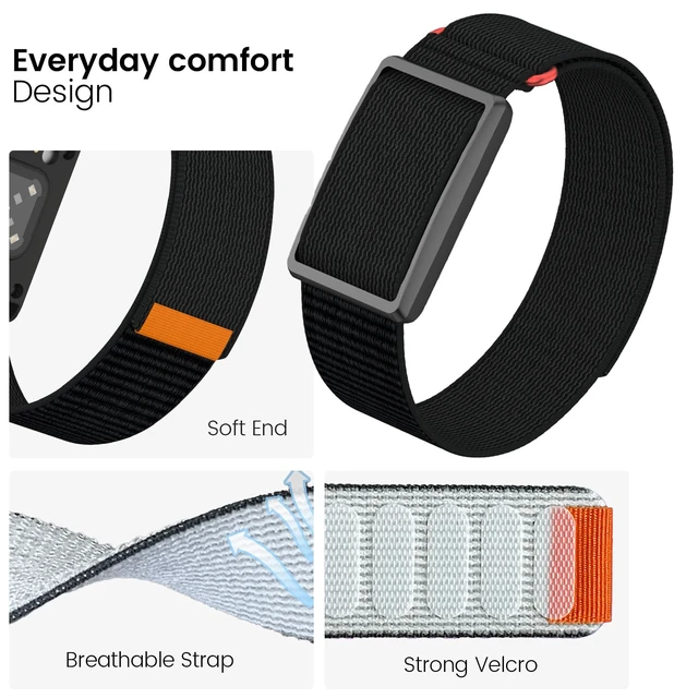 Alt view image 4 of 5 - Nylon Armband Compatible with Polar Loop/Visible Tracker Bicep Bands, Adjustable Hook and Loop Armband Replacement for All Day Wearing