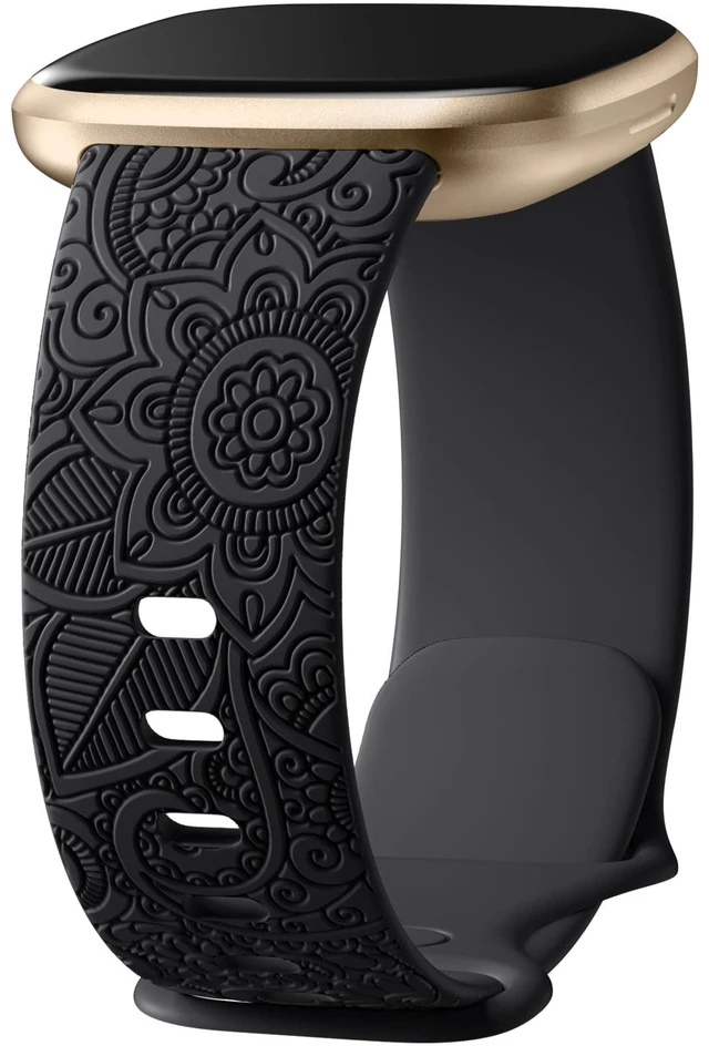 Main image of Floral Bands Compatible with Fitbit Versa 4/Sense 2/Sense/Versa 3 Cute Fancy Boho Floral Pattern Bands Compatible with Fitbit Versa 4 Bands for Women/Sense 2 Bands Women/Sense Bands/Versa 3