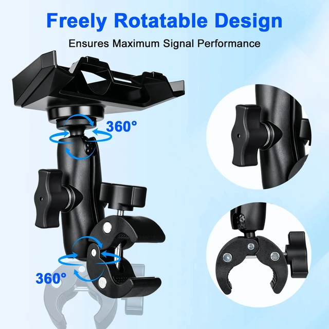Alt view image 6 of 6 - Starlink Mini Clamp Mount with Adapter Mount Adjustable 360° Ball Head Bracket for Starlink Mini, Heavy Duty Clamp Mount for RV Ladder, Roof Rack, Pole, Boat Rail