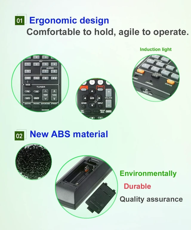 Alt view image 3 of 6 - Replacement for Yamaha AV Receiver Remote Control Universal RX-V367 RAV463 ZA11350 RX-V375 RX-V677 RX-V371 RAV331 WT92670 RX-V373 RAV432 RX-V577 RAV494 HTR-3063 RX-V473 RAV293 WR00270 RAV521