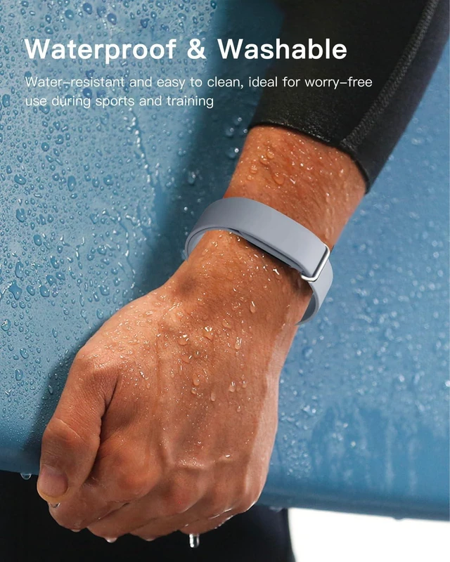 Alt view image 2 of 6 - Band Compatible with Google Fitbit Air Screenless Activity Tracker, Soft Silicone Replacement Strap, Waterproof Sport Wristband, Adjustable Fitness Tracker Band for Men Women