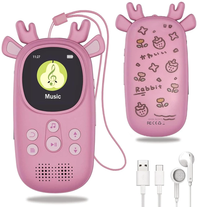 Main image of 64GB MP3 Players for Kids Cute Reindeer Portable Bluetooth Kid MP3 Player Child Music MP3 Player with Bluetooth 5.3,Speaker, FM Radio, Alarm Clock, Voice Recorder, Stopwatch (Support up to 128GB)