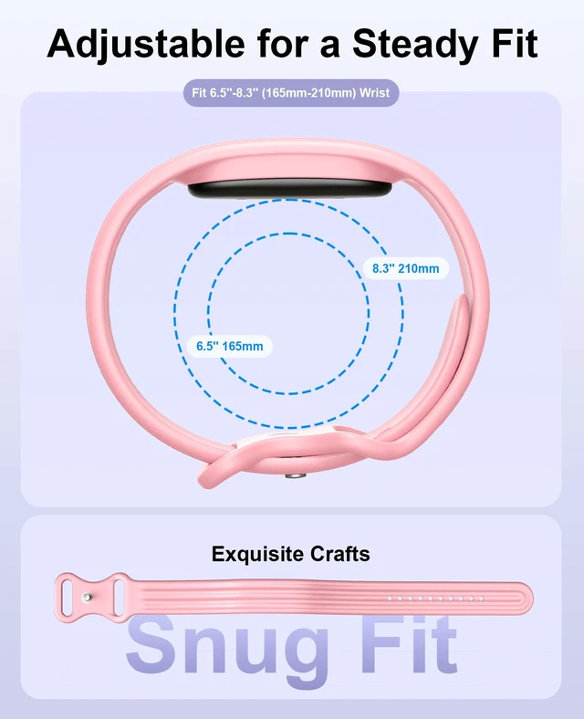 Alt view image 3 of 7 - Replacement Active Band Compatible with Fitbit Air 5 Pack, Silicone Soft Breathable Straps for Women Men
