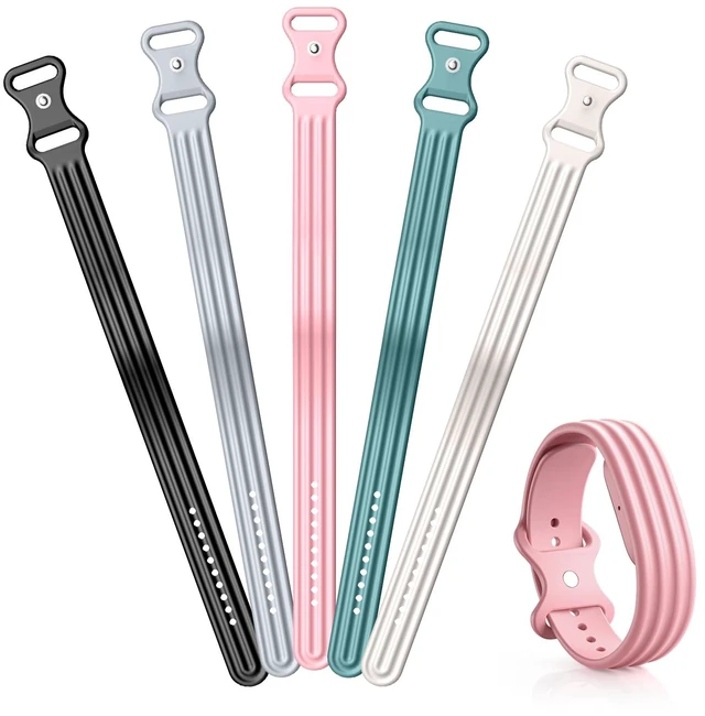 Main image of Replacement Active Band Compatible with Fitbit Air 5 Pack, Silicone Soft Breathable Straps for Women Men