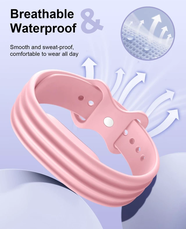 Alt view image 2 of 7 - Replacement Active Band Compatible with Fitbit Air 5 Pack, Silicone Soft Breathable Straps for Women Men