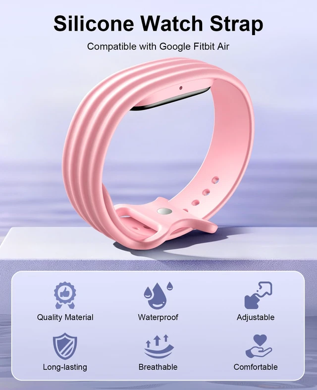 Alt view image 4 of 7 - Replacement Active Band Compatible with Fitbit Air 5 Pack, Silicone Soft Breathable Straps for Women Men