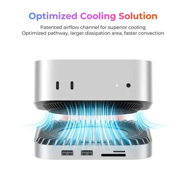 Alt view image 7 of 7 - Mac mini M6, M5 Pro, M4 Dock & Stand with 8T NVMe SSD Enclosure, 2 USB A 10Gbps,10G USB C Data Port, 5G USB A*2, USB-C Charge, SD/TF, Audio