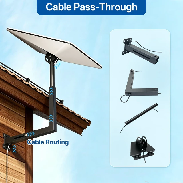 Alt view image 7 of 7 - Starlink Mount for Standard 4/4X/Gen 3, Adjustable Telescoping Bracket Adjustable Starlink Wall Mount Gen 3/V3 with Telescoping Arm, Rustproof, Weatherproof for Concrete/Wood Walls