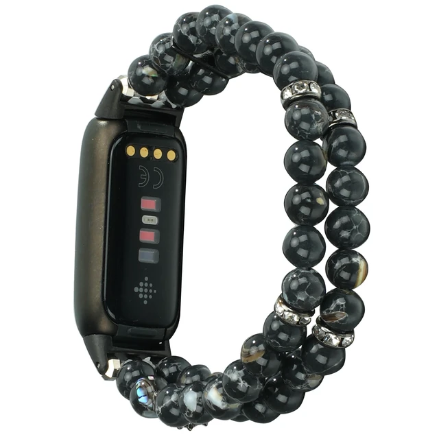Alt view image 2 of 6 - Compatible with Fitbit Luxe Bands,Fashion Handmade Elastic Stretch Pearl Bracelet Women Replacement Strap for Fitbit Luxe accssorises