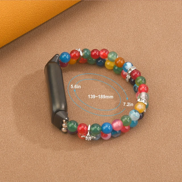 Alt view image 7 of 7 - Compatible with Fitbit Luxe Bands,Fashion Handmade Elastic Stretch Pearl Bracelet Women Replacement Strap for Fitbit Luxe accssorises