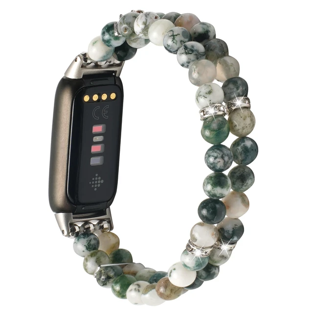 Alt view image 2 of 7 - Compatible with Fitbit Luxe Bands,Fashion Handmade Elastic Stretch Pearl Bracelet Women Replacement Strap for Fitbit Luxe accssorises