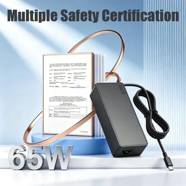 Alt view image 6 of 6 - 65W USB C Power Cord Compatible with HP Omnibook Charger 5 7 X Flip AI PC Fit for EliteBook 840 845 850 830 640 G8 G9 G10 /ProBook 440 445 450 455 G7~G11 ENVY X360 Type-C Computer Charger Adapter