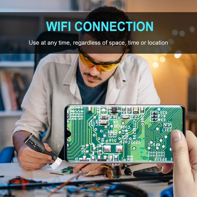 Alt view image 3 of 7 - WiFi Digital Microscope for iPhone Android Phone and Mac Windows PC 50-1000X Magnification Wireless Portable Microscope with Adjustable Metal Stand and Carrying Bag, HD 1080P/720P Video Record