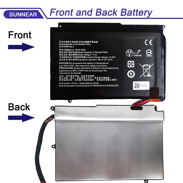 Alt view image 3 of 6 - RC30-0220 Laptop Battery for Razer Blade Pro 17 2019 RZ09-0220 RZ09-03147 11.4V 70Wh 6160mAh Battery Replacement for Razer Blade Pro RZ09-03146 RZ09-03147 RZ09-03148 Blade pro 17 2019