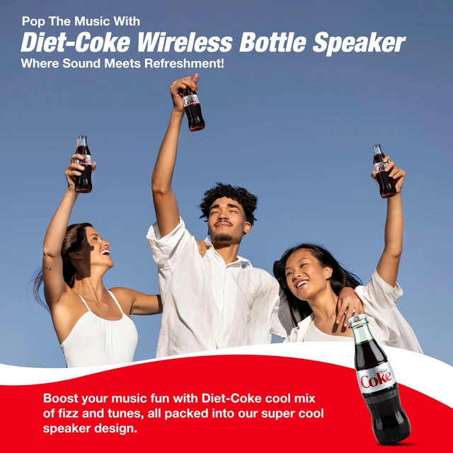 Alt view image 7 of 7 - Official Diet Coke Bottle Shaped Bluetooth Speaker Portable Wireless Speaker with Bluetooth 5.0, Deep Bass, AUX Input, Long Battery Life Loud HD Sound for Home, Travel, Party & Outdoor Use