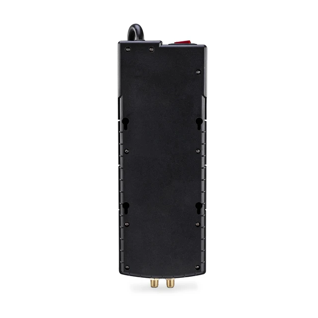 Alt view image 4 of 5 - HT812TC Home Theater Surge Protector w/Dust Covers Coax, Phone Protection, 4350J/120V, 8 Outlets (4 Wide Spaced), 6ft Power Cord, Rt Angle Plug