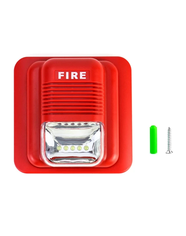 Alt view image 5 of 6 - Fire Alarm, 12 / 24V DC Wired Sound and Light Fire Alarm Warning Strobe Siren Horn, Security System Sensor (Pack of 2)