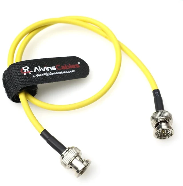 Main image of 12G SDI Flexible Coaxial Cable BNC Male to Male for RED Komodo Atomos Monitor 75 Ohm Shielded Cable for 4K Video Camera, Yellow