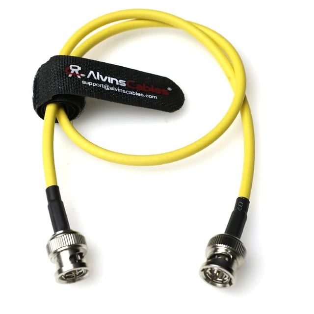 Alt view image 4 of 4 - 12G SDI Flexible Coaxial Cable BNC Male to Male for RED Komodo Atomos Monitor 75 Ohm Shielded Cable for 4K Video Camera, Yellow