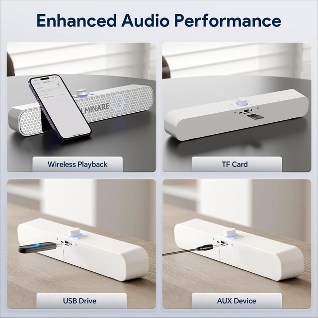 Alt view image 4 of 7 - Bluetooth Speaker 26W HD Sound, 30H Playtime Portable Wireless Speaker with Bluetooth 5.3, AUX/TF-Card/USB Input, LED Lights for Home, Party, Outdoor, Birthday Gift White