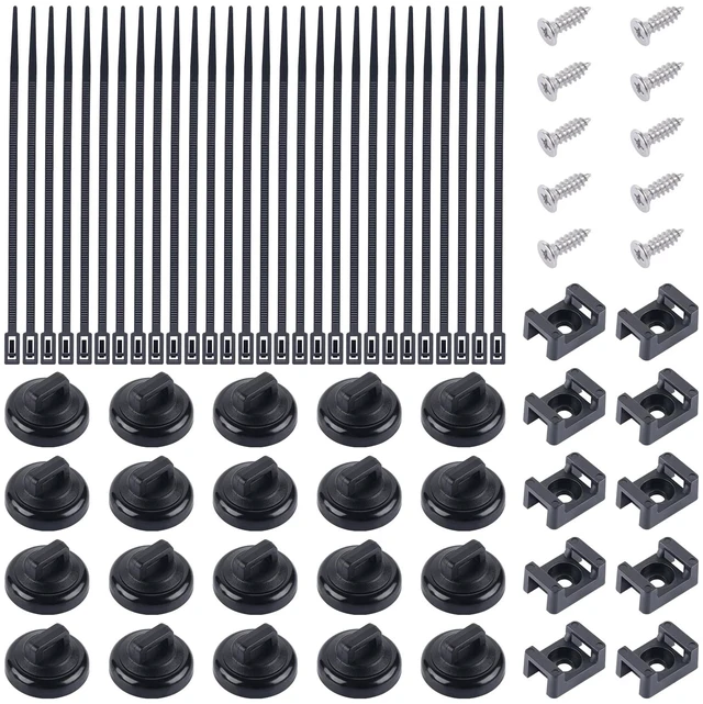 Main image of 20 PCS Magnetic Zip Tie Mounts Base Neodymium Magnets 60 Pcs Releasable Cable Zip Ties & 20 Pcs Zip Tie Saddle Type Mounts, Magnetic Cable Zip Tie Holders Base for Cable Wire