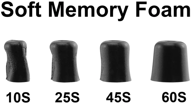 Alt view image 3 of 5 - Foam Ear Tips for Walkers, ISOtunes, Westone, Shure, Plugfones Replacement Memory Foam Tips, Ultimate Comfort, 3 Pairs (Black, S)