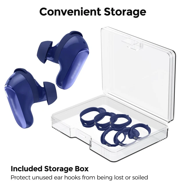 Alt view image 6 of 7 - Ear Hook for Bose QuietComfort Ultra Earbuds 2nd Gen/Ultra Earbuds 3 Pairs: S+M+L, Added Storage Box, Anti Slip, Secure Fit, Comfortable Silicone Sport Wingtip Covers, Fits Charging Case