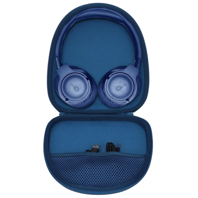 Alt view image 2 of 7 - Hard Carry Case Compatible with Anker Soundcore Life Q20 Q30 Q35 Q40 Q45 Q20+ Q20i / Soundcore Space 2 Hybrid Active Noise Cancelling Headphones (Blue Case)