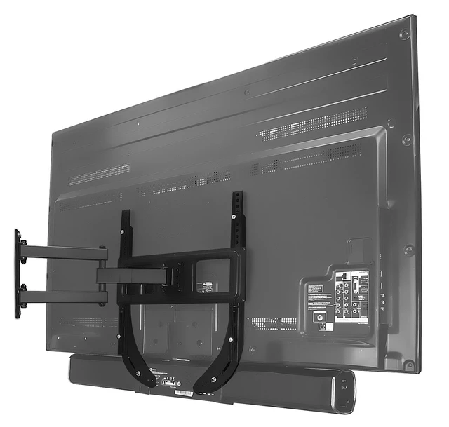 Alt view image 5 of 6 - Soundbar TV Mount, Universal Sound Bar Bracket for TVs 32 to 70 Inches, Compatible with Samsung, Sony, Vizio, LG, and More, Fits Above or Below TV, Heavy-Duty Steel, 33 Lbs Capacity, Black