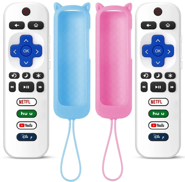 Main image of (Packs of 2) Replacement Remote Only for Roku TV with Silicone Remote Cover Compatible with All TCL Roku, for Hisense Roku, for Onn Roku, for Sharp, for Philips Roku (Not for Roku Stick, Box,Speaker)