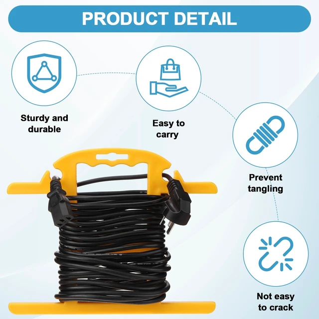 Alt view image 3 of 7 - 4Pcs ABS Heavy Duty Extension Cord Storage Reel 100ft Cord Organizer