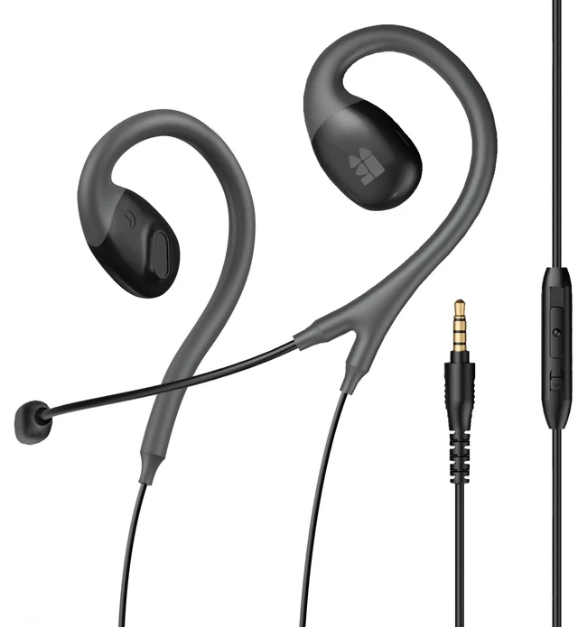 Main image of S6 Wired Open Ear Headphones with Boom Mic, 3.5mm Earbuds Open-ear wired earbuds with microphone, secure ear hooks, inline controls, for PC, laptop, Chromebook, gaming and meetings