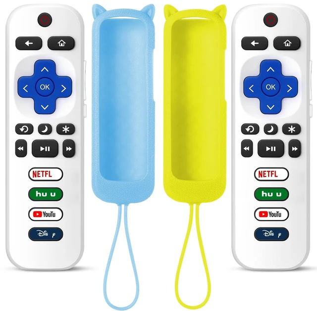 Main image of (Packs of 2) Replacement Remote Only for Roku TV with Silicone Remote Cover Compatible with All TCL Roku, for Hisense Roku, for Onn Roku, for Sharp, for Philips Roku (Not for Roku Stick, Box,Speaker)