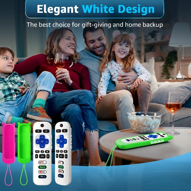 Alt view image 6 of 7 - (Packs of 2) Replacement Remote Only for Roku TV with Silicone Remote Cover Compatible with All TCL Roku, for Hisense Roku, for Onn Roku, for Sharp, for Philips Roku (Not for Roku Stick, Box,Speaker)