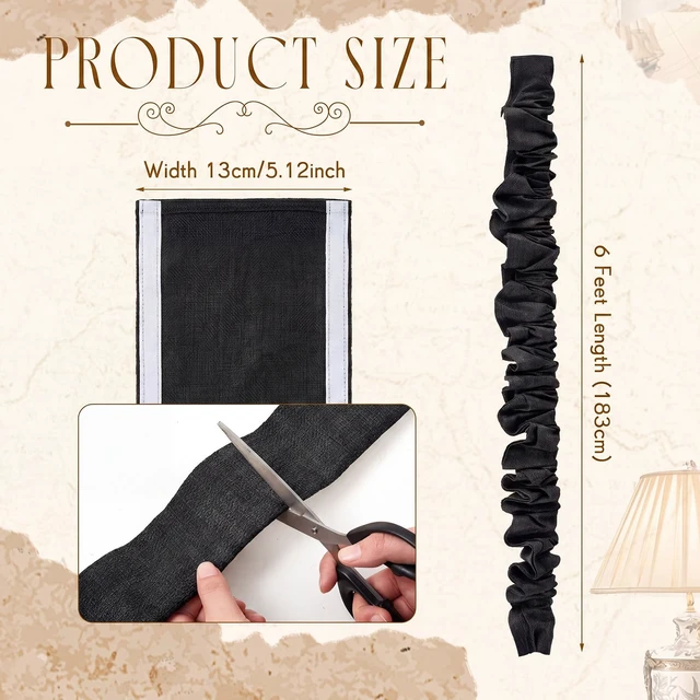 Alt view image 2 of 6 - 2 Pack 6 ft Black Fabric Cord Covers for Chandelier Chains, Hook and Loop Low-profile Dark Appearance; 5.12 in Coverage Width; Cut-to-fit Fabric; Organizes Wiring for Modern and Industrial Rooms
