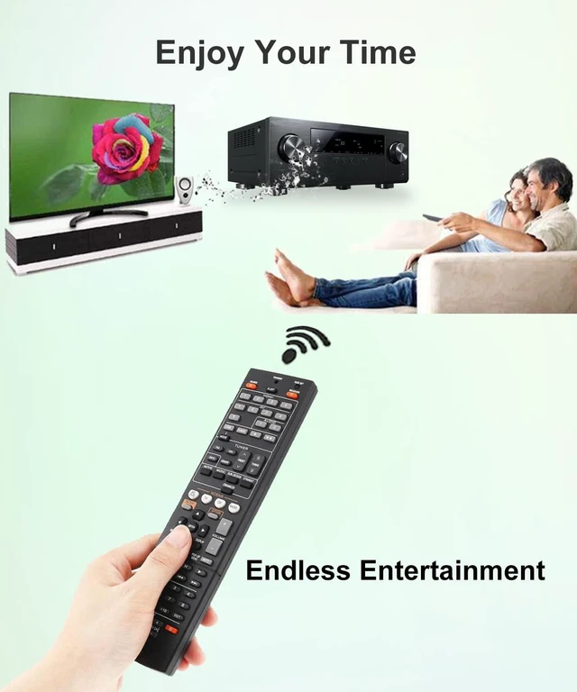 Alt view image 5 of 6 - Replacement for Yamaha AV Receiver Remote Control Universal RX-V367 RAV463 ZA11350 RX-V375 RX-V677 RX-V371 RAV331 WT92670 RX-V373 RAV432 RX-V577 RAV494 HTR-3063 RX-V473 RAV293 WR00270 RAV521