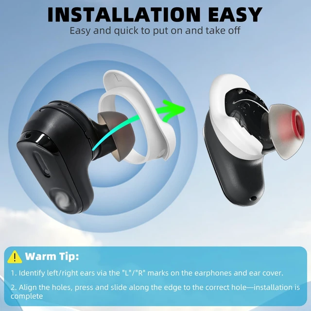 Alt view image 5 of 7 - 5-Pairs Replacement Ear Wings for Skullcandy Method 360 ANC Earbuds, White Soft Silicone Anti-Slip Ear Tips Cover for Method 360 ANC Earbuds Accessories with Storage Box, Fit in Charging Case