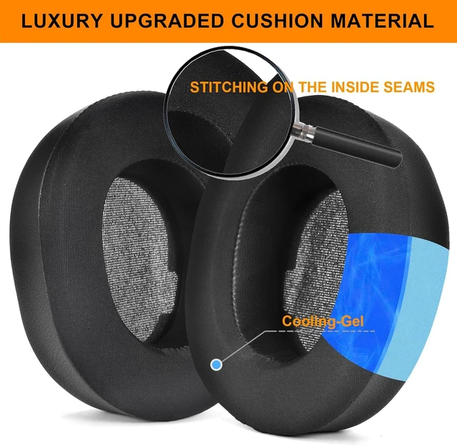 Alt view image 7 of 7 - Earpads for Steelseries Arctis Nova Pro Wireless/Nova Elite (Not Fit Nova Pro Wired),Black Cooling Gel Replacement Ear Cushion Ear Pads with Ice Silk Fabric