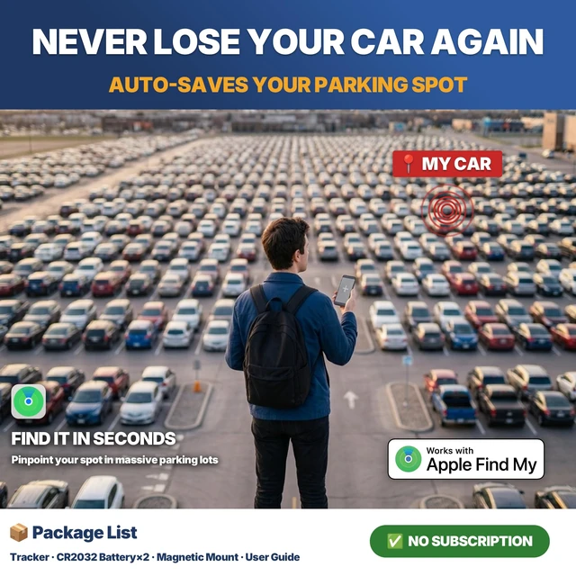 Alt view image 6 of 6 - GPS Tracker for Vehicles - Magnetic Mini Car GPS Tracker, No Subscription, Works with Apple Find My, Anti-Theft Real-Time Vehicle Tracker, IP67, 365 Day Battery (iOS Only)